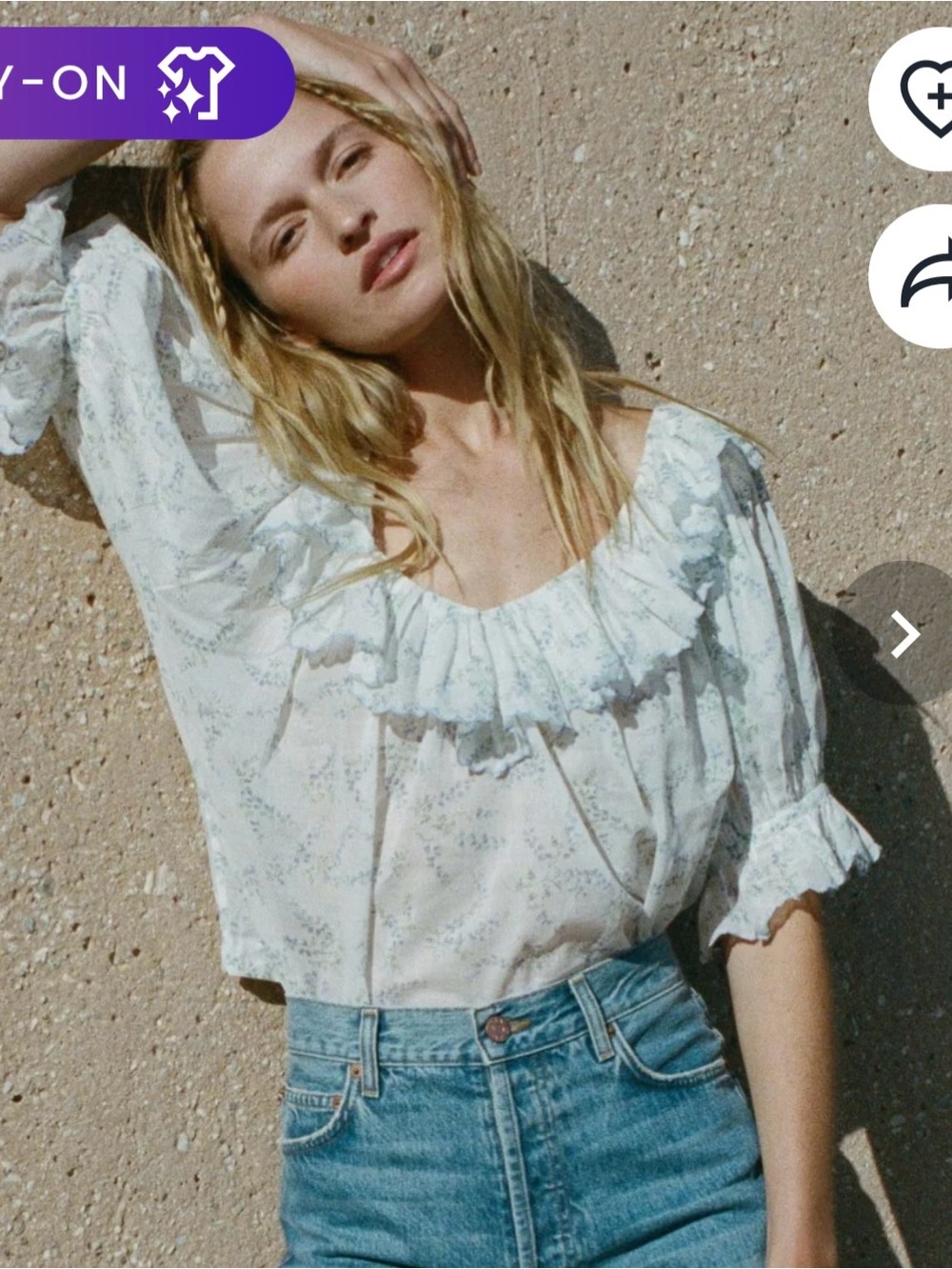 DOEN SAMARA TOP BLANC BLUEBELL
BALLAD Parallel M Ruffle Peasant embroidery Top